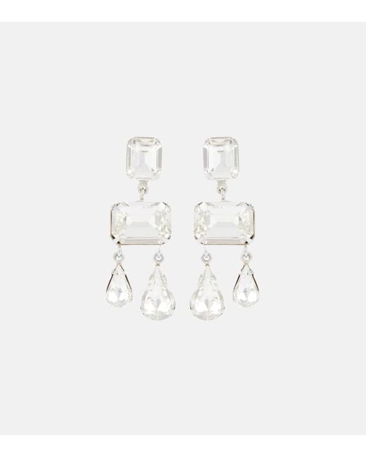Jennifer Behr White Lucille Embellished Earrings