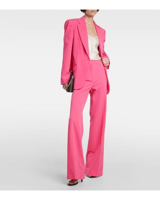 Stella McCartney Pink Iconic High-Rise Wool-Blend Flared Pants
