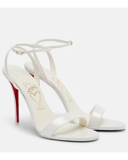 Christian Louboutin White Miss Z Leather Slingback Sandals