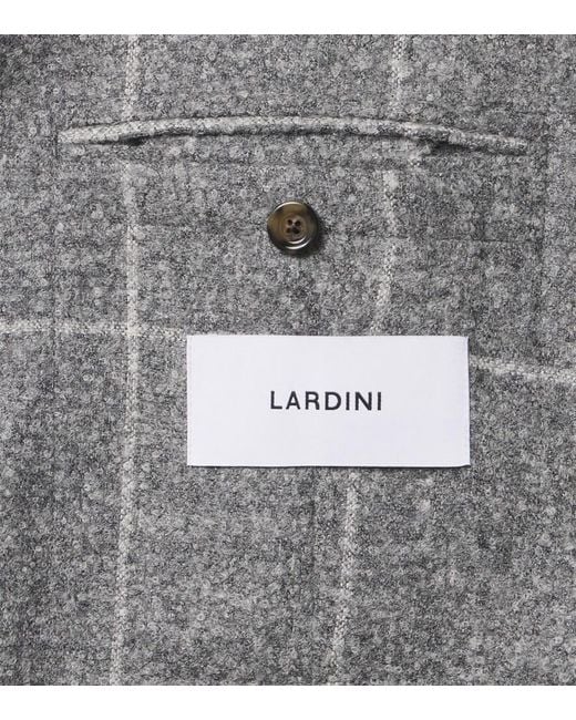 Lardini Gray Checked Alpaca And Wool-Blend Blazer for men