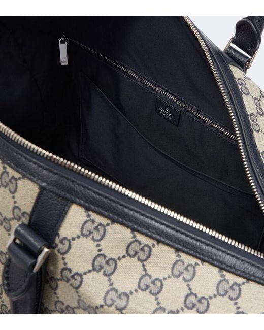 Gucci Gray Essence Medium Gg Canvas Duffle Bag for men