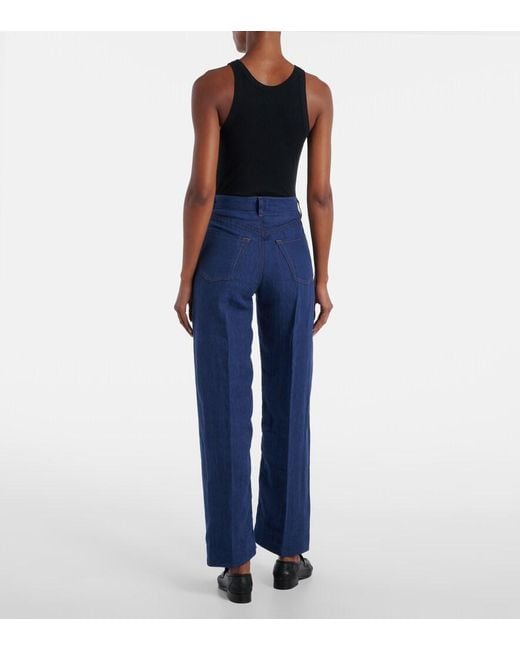 Citizens of Humanity Blue X Argent Ayla Mid-Rise Wide-Leg Jeans