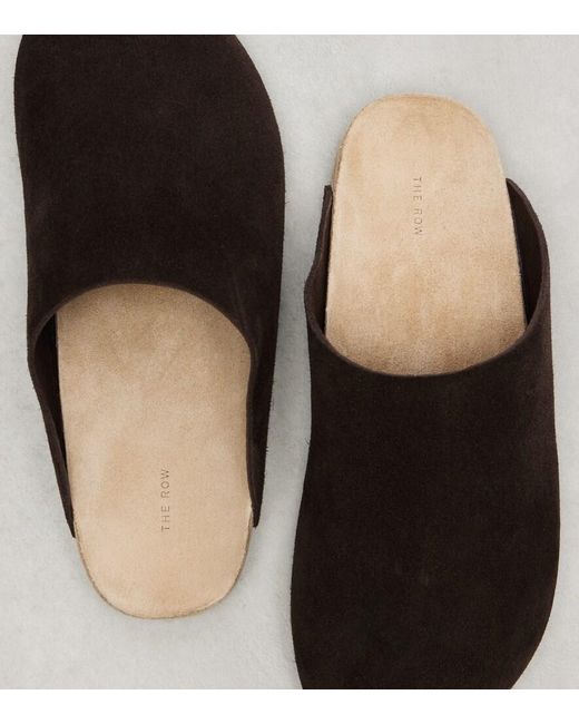 The Row Brown Hudson Two Suede Mules
