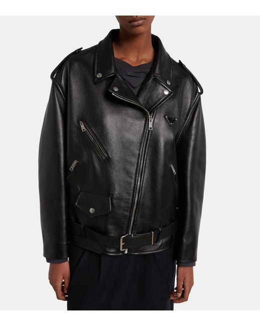 Prada Black Leather Biker Jacket