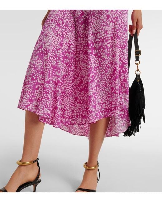 Isabel Marant Pink Hortensia Printed Silk-Blend Maxi Skirt