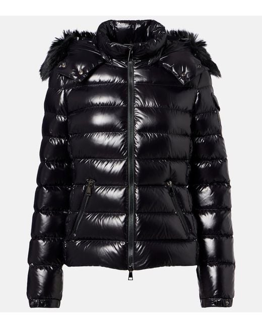 Moncler Black Badyf Faux Fur-Trimmed Down Jacket