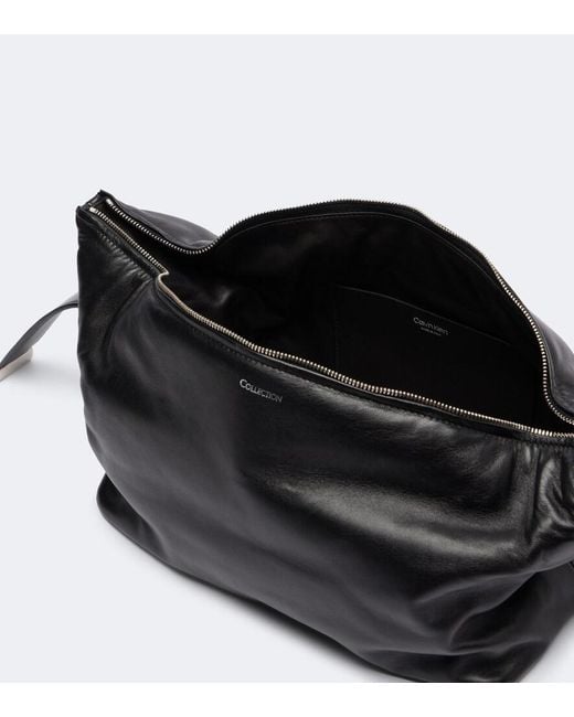 Calvin Klein Black Andy Large Leather Shoulder Bag