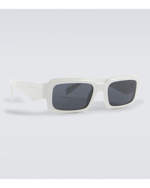 Prada Gray Rectangular Sunglasses for men
