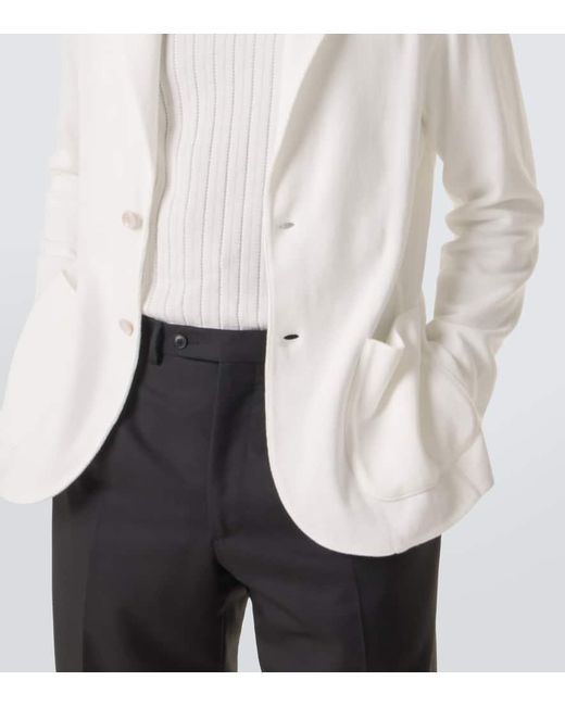 Lardini White Cotton Blazer for men
