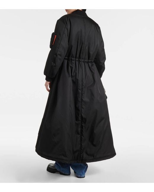 Abrigo acolchado de gabardina de nylon Gucci de color Black