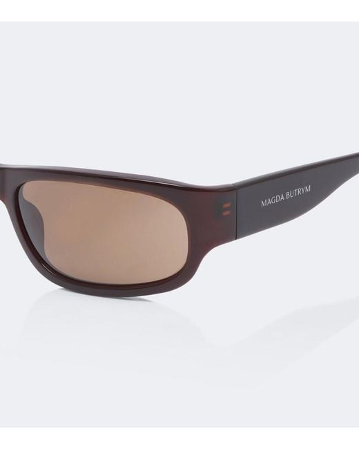 Magda Butrym Brown Rectangular Acetate Sunglasses