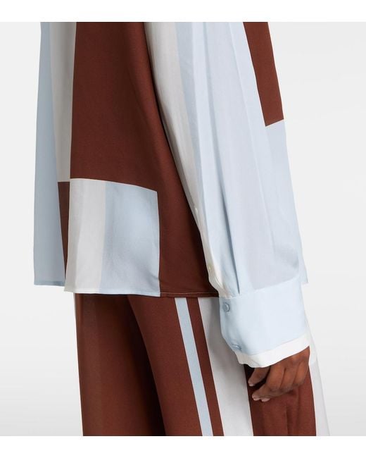 Sir Brown Marais Colorblocked Silk Shirt