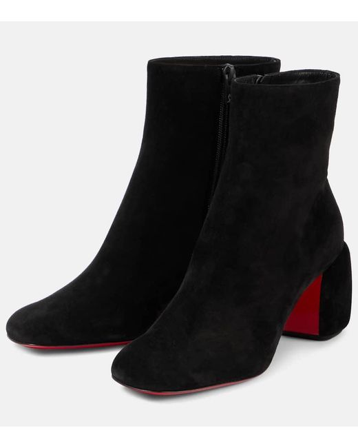 Christian Louboutin Black Minny Booty 70 Suede Ankle Boots