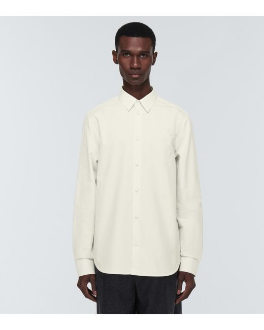 Gucci Logo-embroidered Cotton-poplin Shirt in White for Men | Lyst