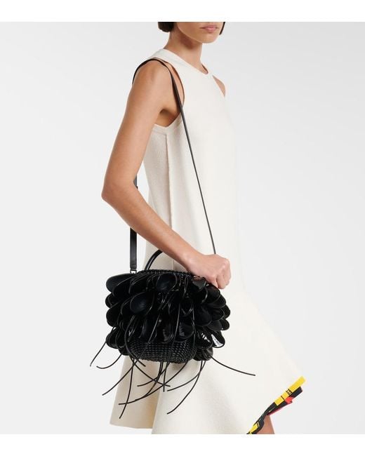 Loewe Black Shell Small Leather Bucket Bag