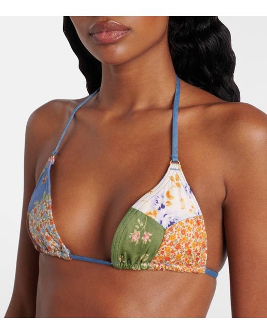 Bikini Lucky Con Patchwork Zimmermann de color White