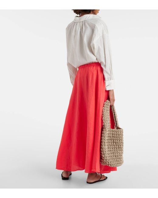 Velvet Red Bailey Linen Maxi Skirt