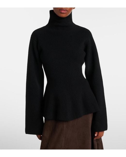 Rohe Black Turtleneck Wool And Cashmere Top