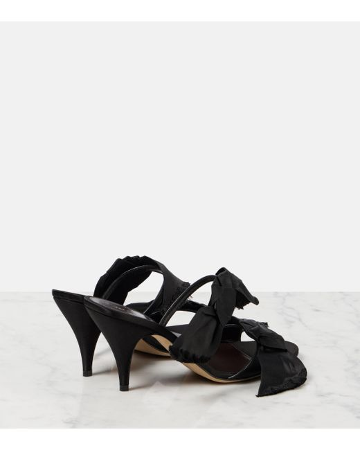 The Row Black Vika Satin Sandals