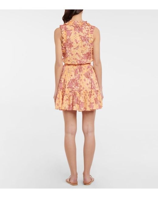 Poupette Orange Bedrucktes Minikleid Triny