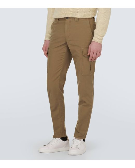 Incotex Green Cotton-blend Cargo Pants for men