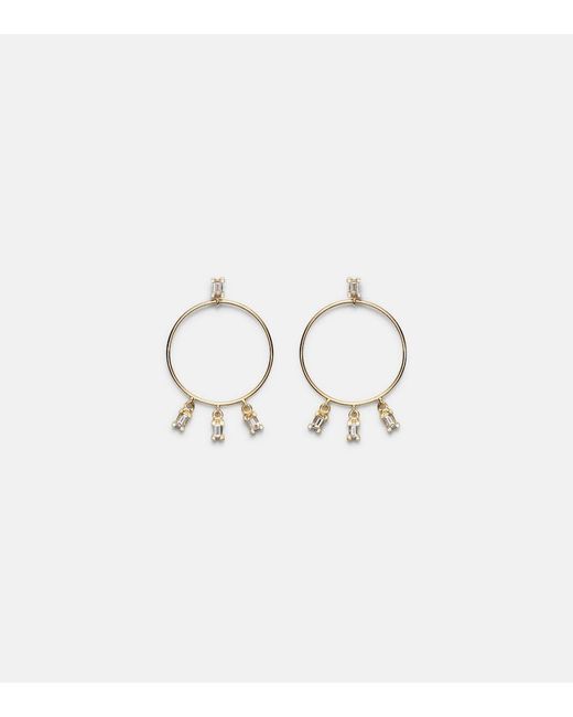 Ileana Makri Metallic 18kt Yellow Gold Hoop Earrings With Diamonds