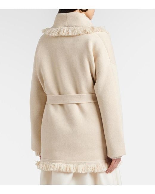 Alanui Natural Finest Fringed Cashmere And Cotton Cardigan