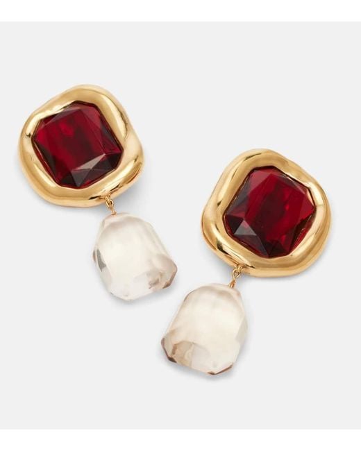 Givenchy Red Clip-Ohrringe Mit Kristallen