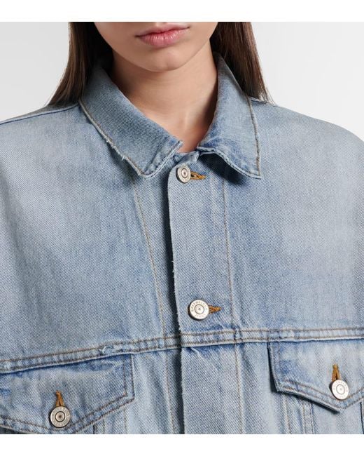 Chaqueta De Denim Con Logo Balenciaga de color Blue