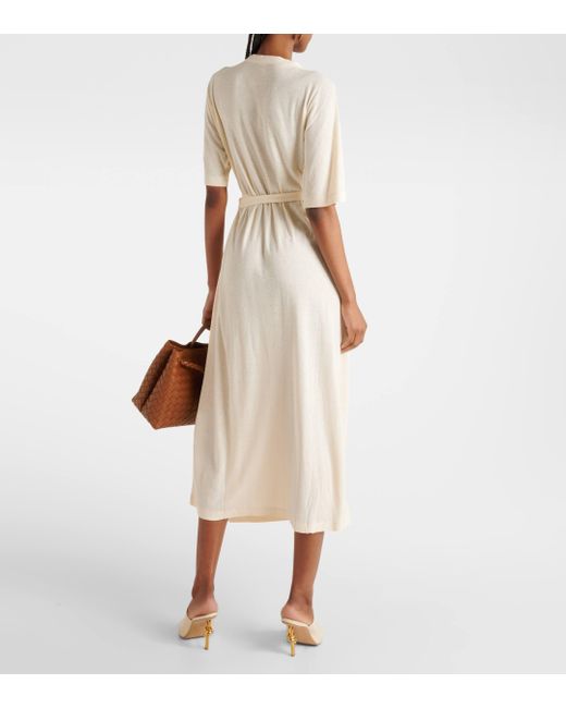 Max Mara Natural Linen-blend Wrap Dress