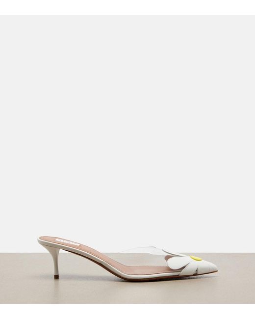 Alaïa White Bloom Floral Mules