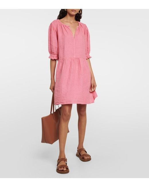 Velvet Pink Kailani Linen Minidress