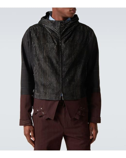Kiko Kostadinov Black Estike Hooded Silk-Blend Jacket for men
