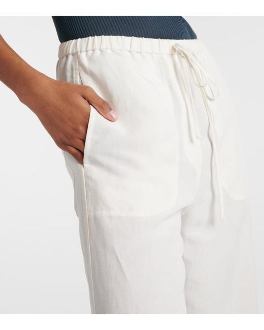 Totême  White High-rise Wide-leg Pants