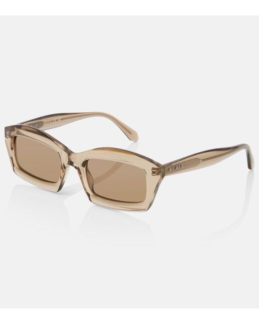 Alaïa Natural Lettering Logo Rectangular Sunglasses