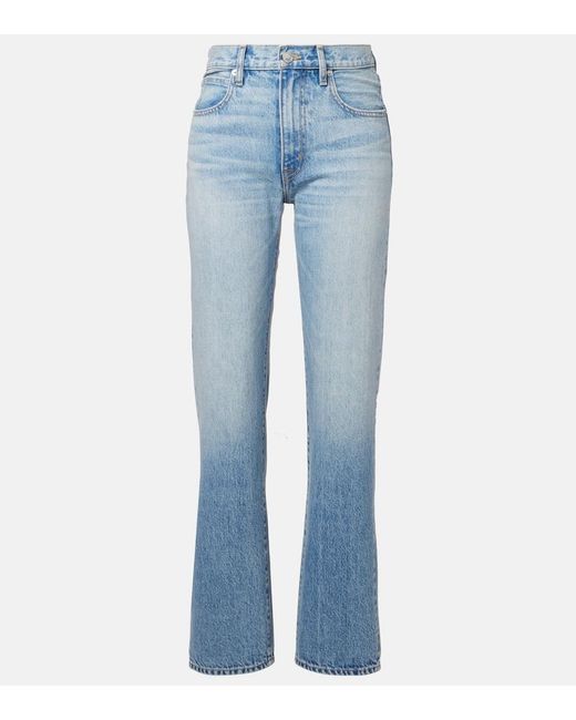 SLVRLAKE Denim Blue Kendra High-Rise Straight Jeans