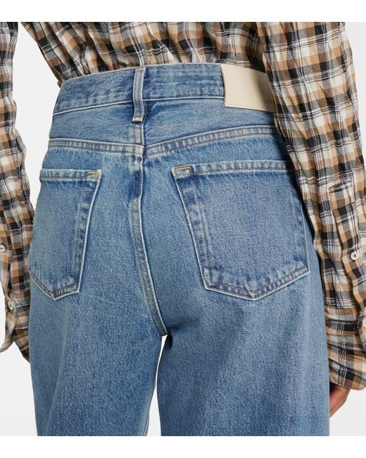 Citizens of Humanity Blue Miro High-Rise Cropped Barrel-Leg Jeans