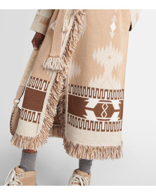 Alanui Natural Icon Wool Jacquard Coat
