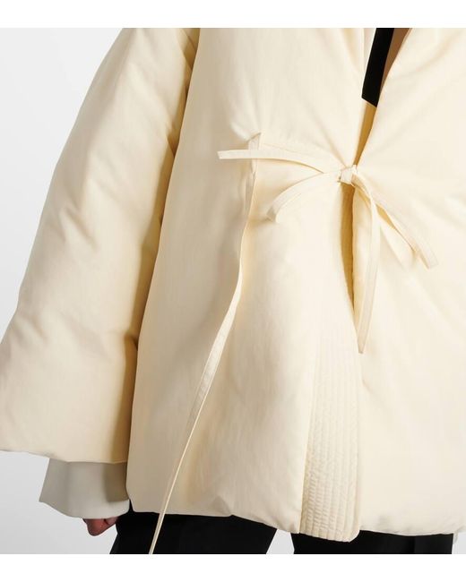 Jil Sander Natural Tie-Detail Down Jacket