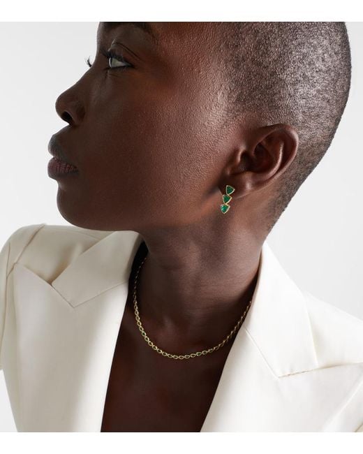 Anita Ko Green 18Kt Drop Earrings With Emeralds