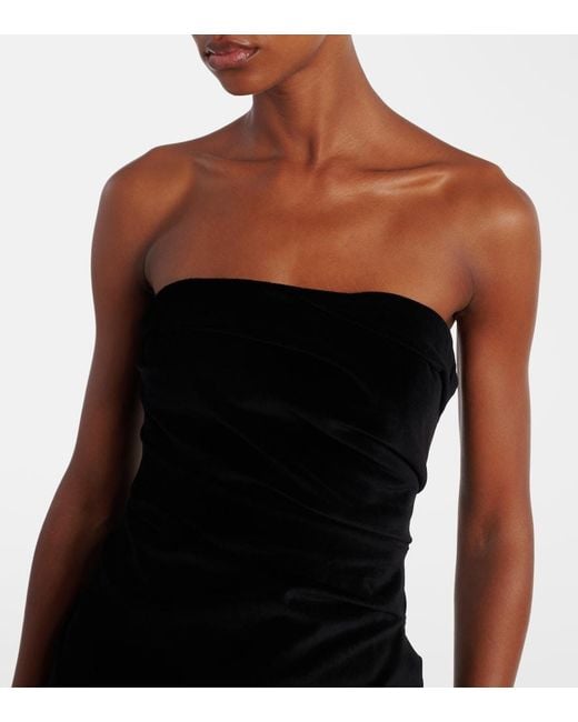 TOVE Black Sabella Velvet Midi Dress
