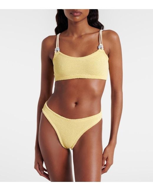 Hunza G Yellow Cassie Beaded Bikini