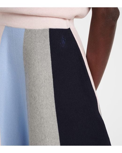 J.W. Anderson Blue Minirock Aus Baumwolle Und Kaschmir