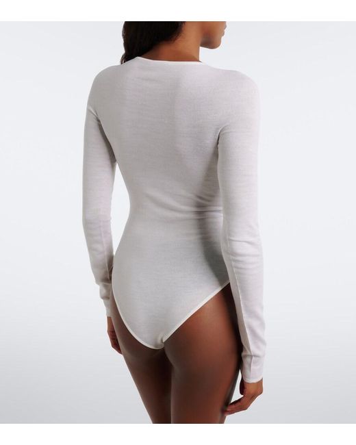 Alaïa White Wool Bodysuit