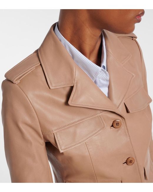 Dorothee Schumacher Natural Sleek Statement Cropped Leather Jacket