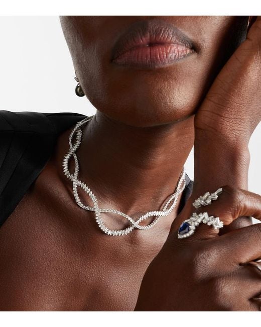 YEPREM White Y-Couture 18Kt Necklace With Diamonds