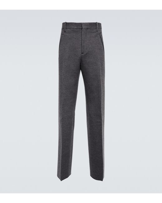 Bottega Veneta Straight Leg Wool Pants in Grey Melange (Gray) for Men ...