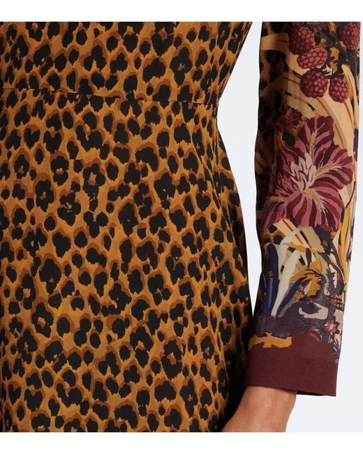 Etro Brown Leopard-Print Maxi Dress