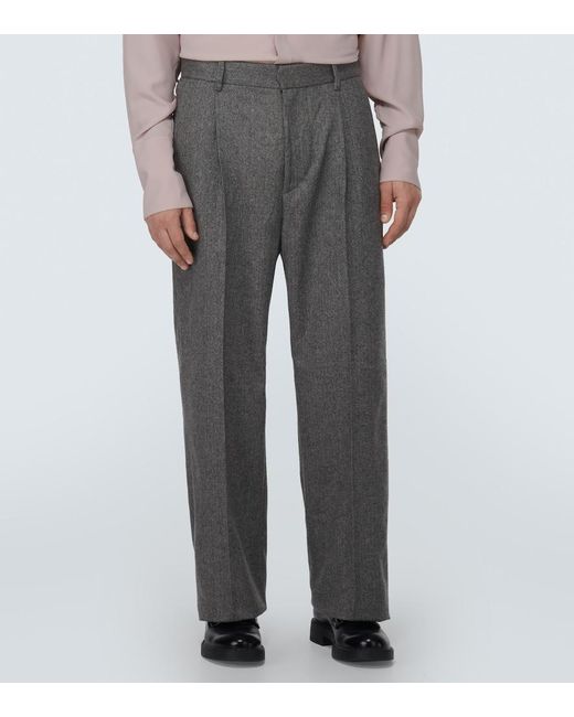 Winnie New York Gray Wool And Mohair Straight Pants for men