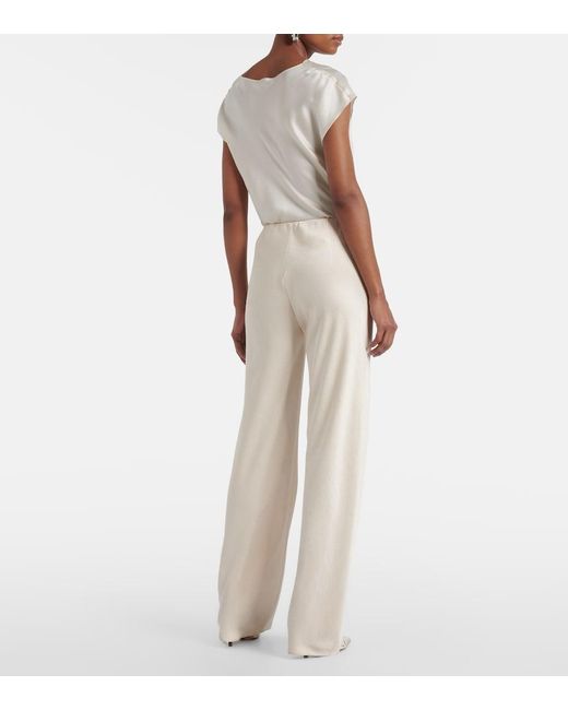 Vince White Weite High-Rise-Hose Aus Satin